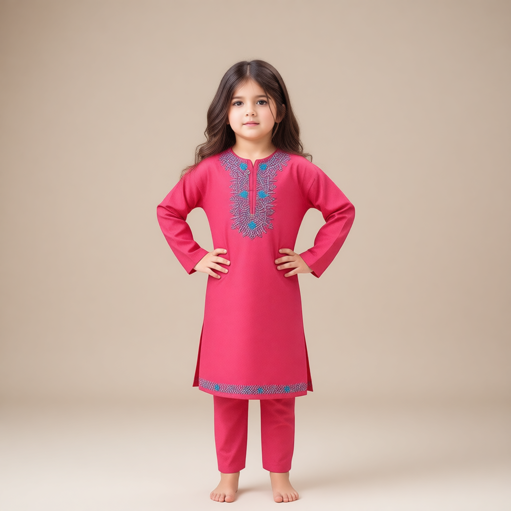 Pink Bloom Kurta