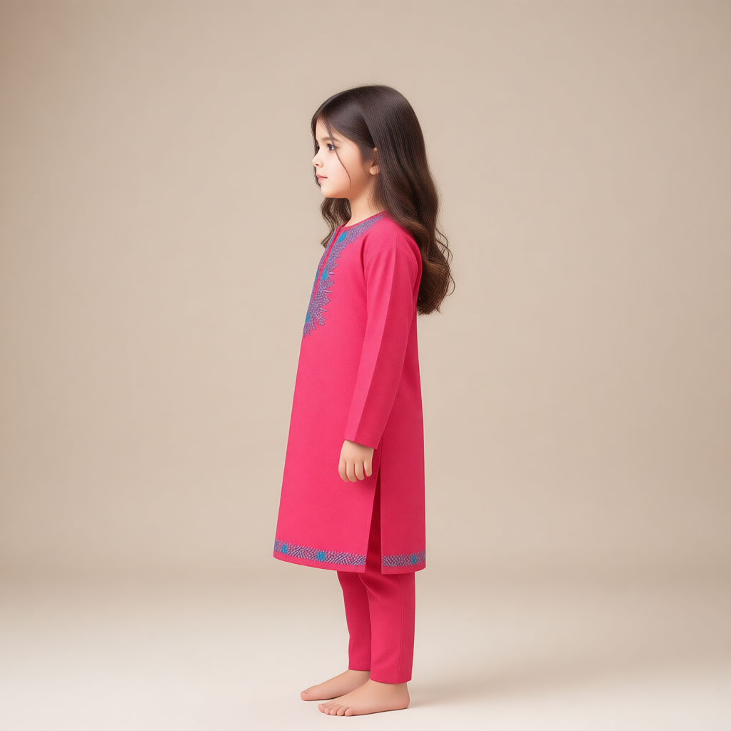 Pink Bloom Kurta