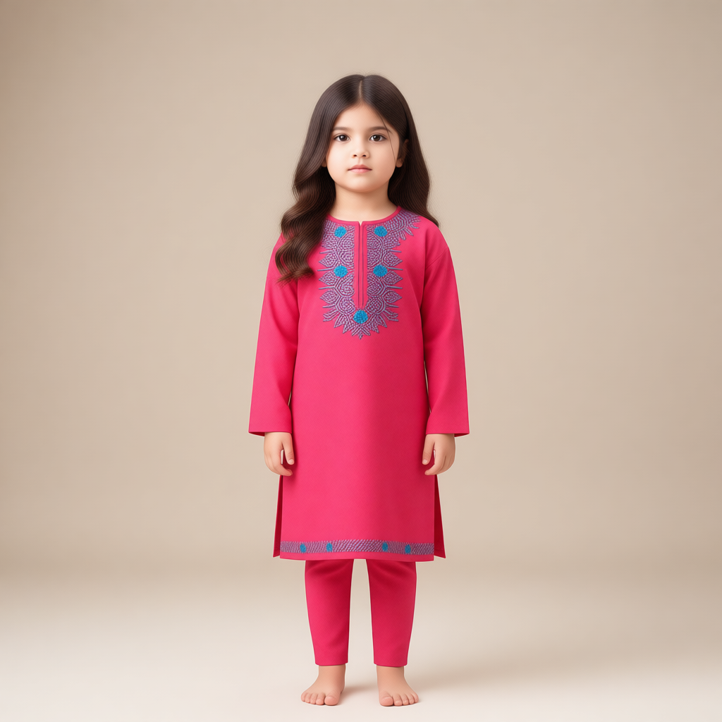 Pink Bloom Kurta